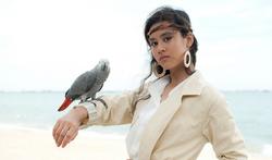 Bohemian girl with parrot