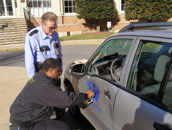 Car with a broken window