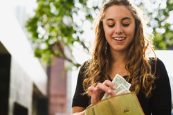 woman with cash