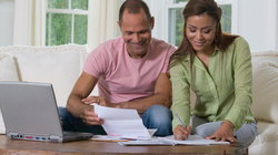 couple paying bills