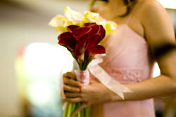 Bridesmaid with flowers