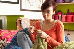 Woman knitting