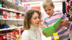 mother son shopping