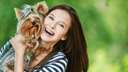 woman with dog