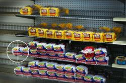 Bread on a store shelf