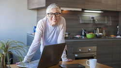 Mature woman working on computer